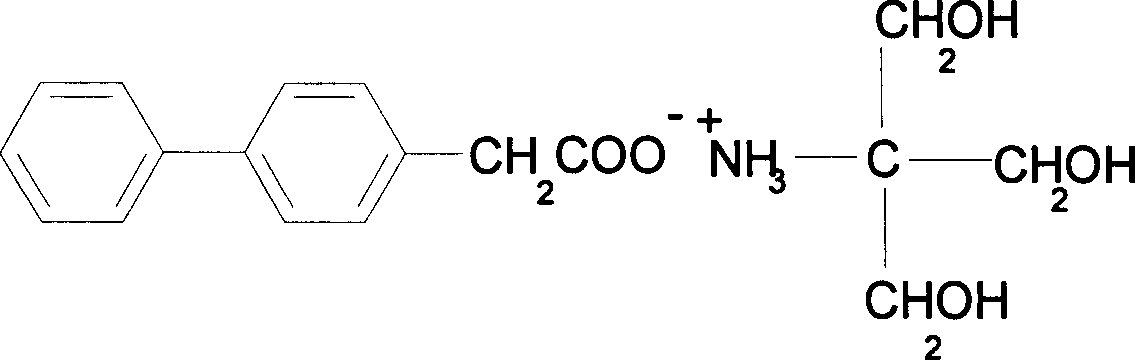 Biphenyl ammonia acetate butantriol salt and preparation method thereof