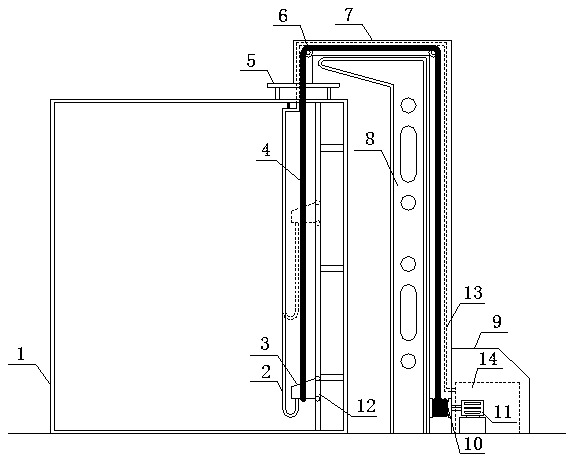 Oil storage tank crude oil sampling device