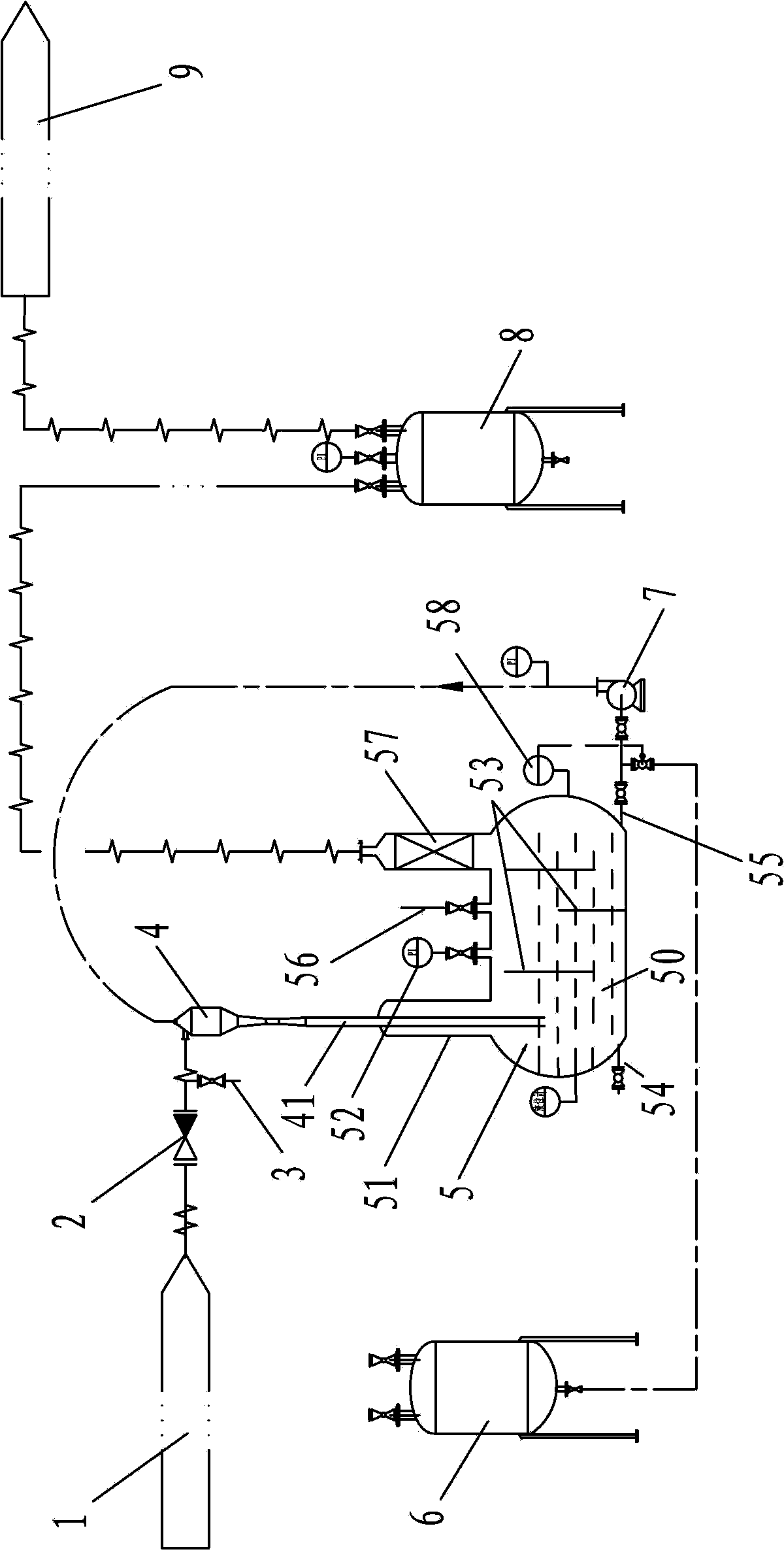 Gas treatment device of organic waste cracking furnace