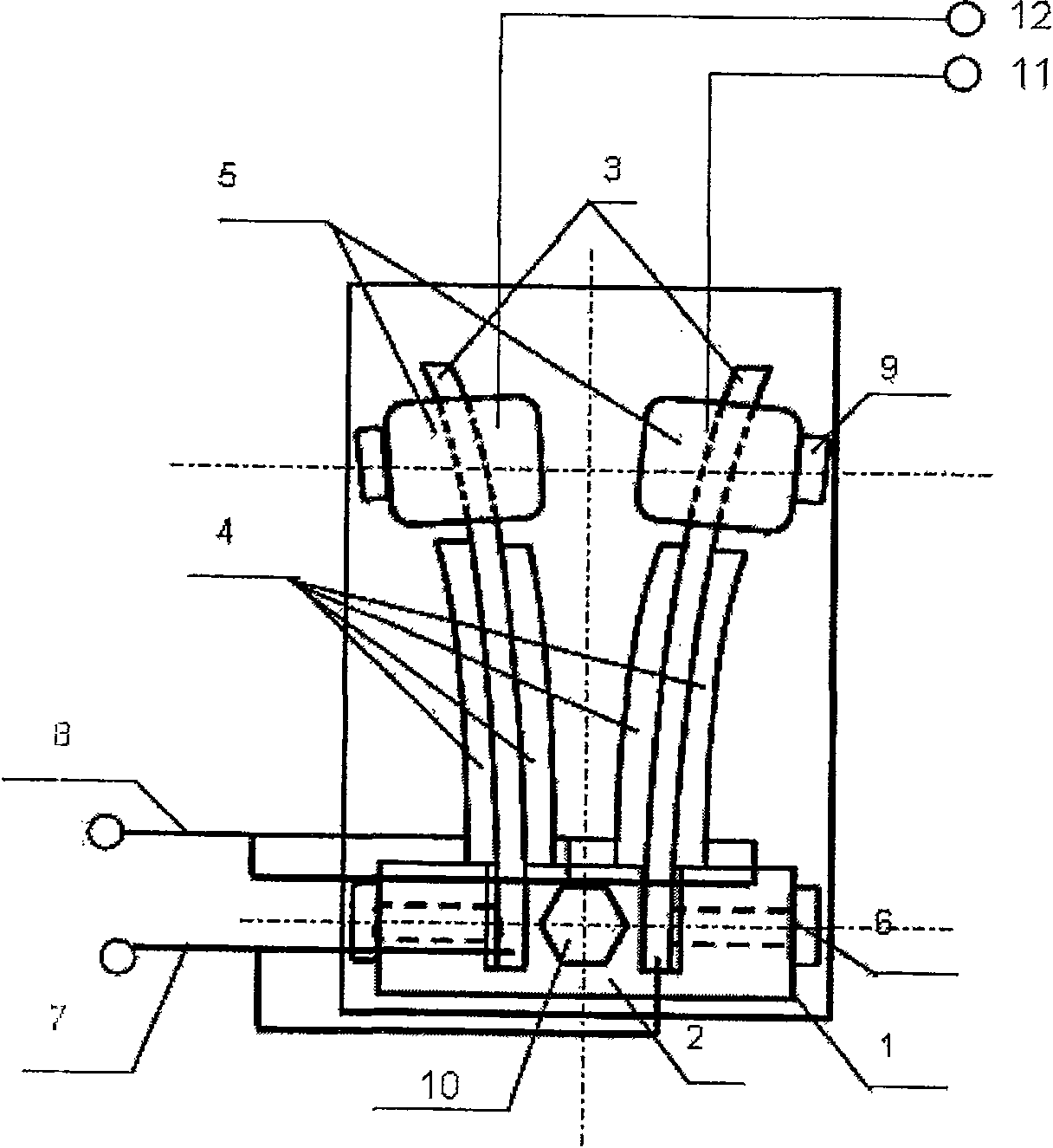 Nano material drawing device in scanning electron microscope driven by piezoelectric ceramic piece