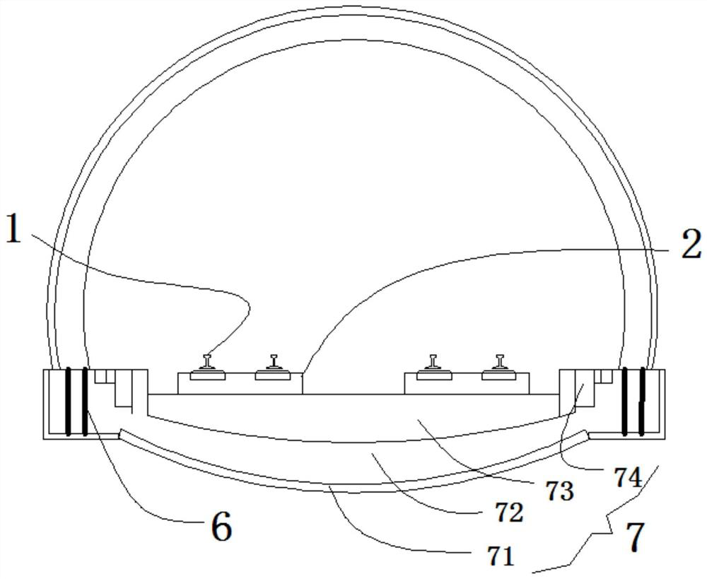 Dismounting and replacing construction method for inverted arch of floor heave section of high-speed rail tunnel.
