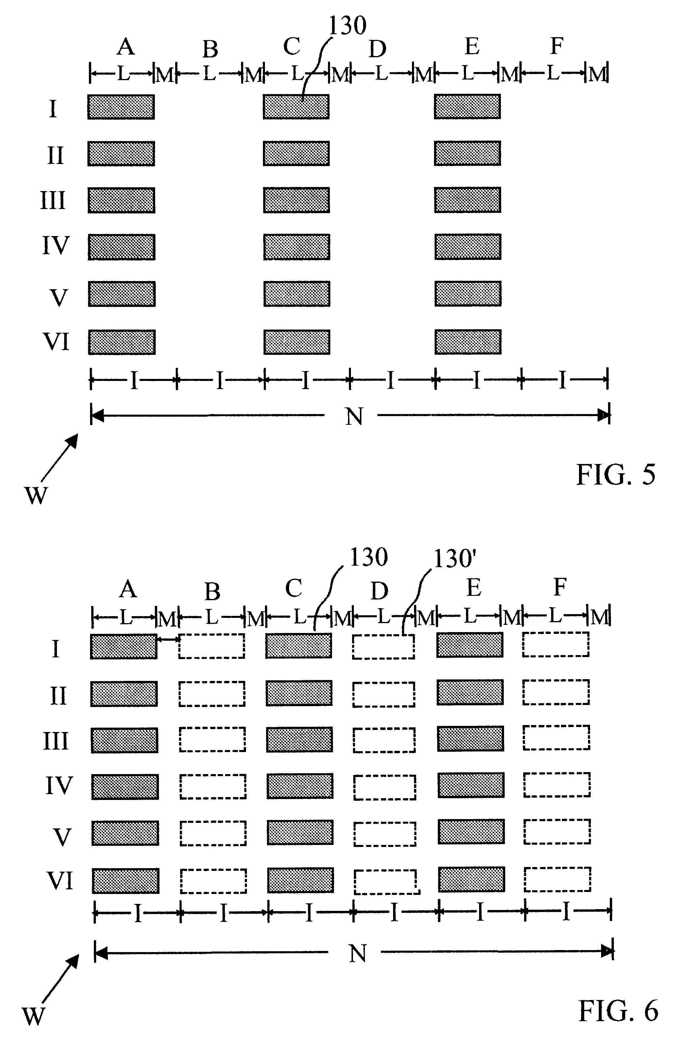 Plural interleaved exposure process for increased feature aspect ratio in dense arrays