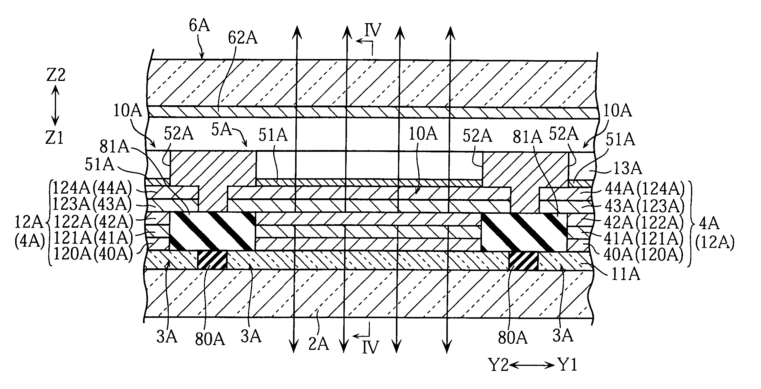 Organic EL display device with plural electrode segments