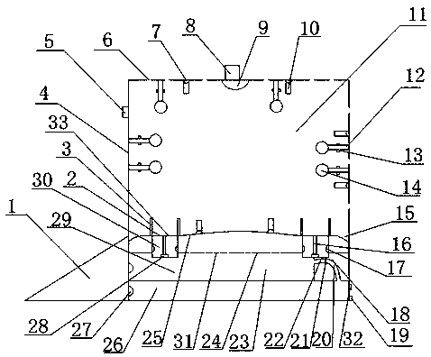 Device for cleaning and treating agricultural machinery