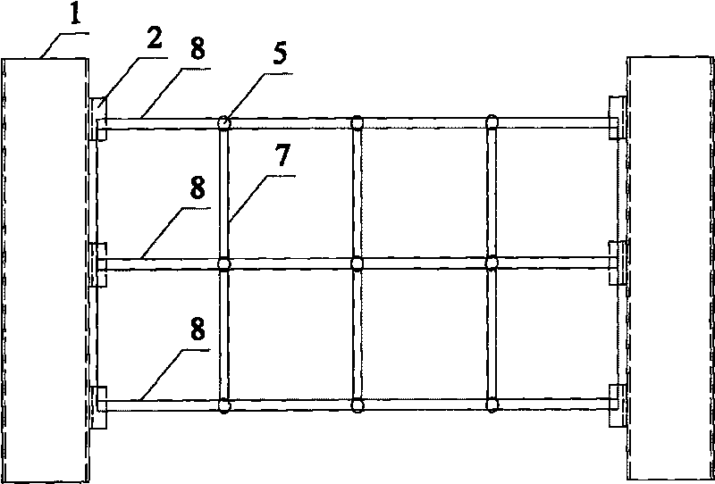 Template support system of box type girder cast-in-place concrete floor plate of steel frame construction