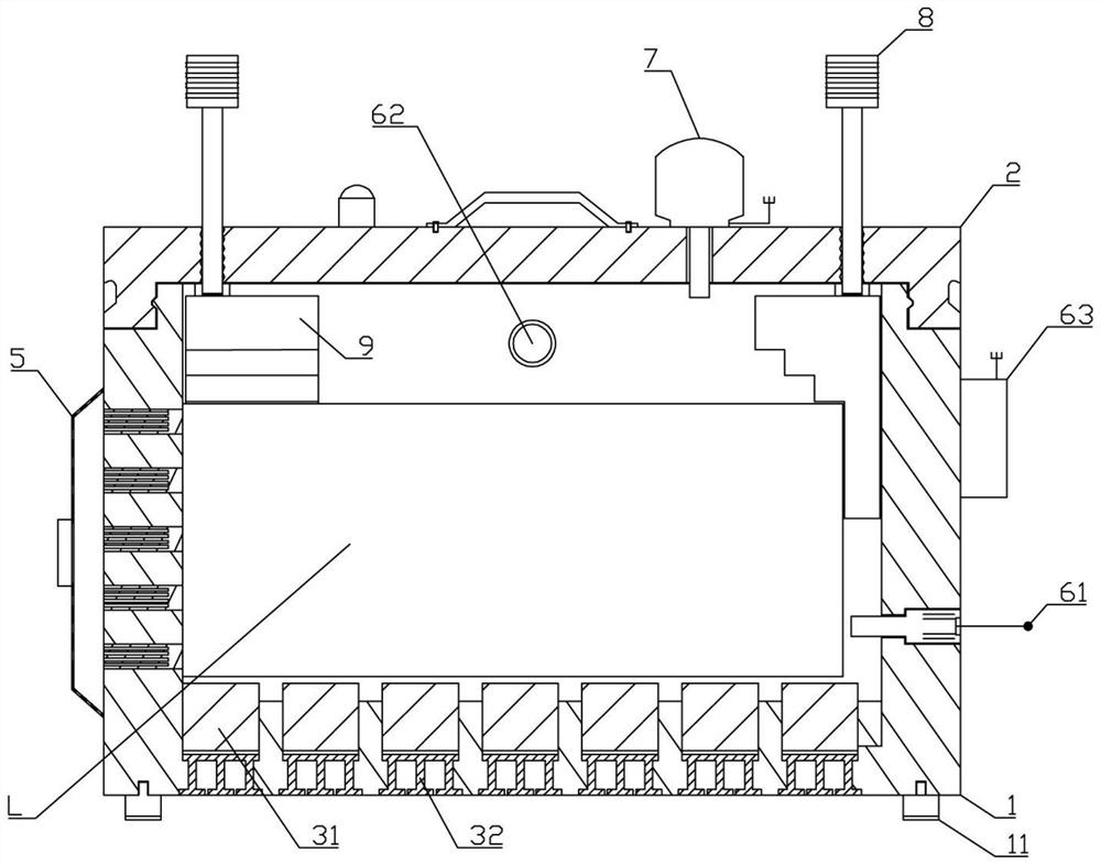 Explosion-proof and flame-retardant structure of lithium battery based on internal temperature measurement