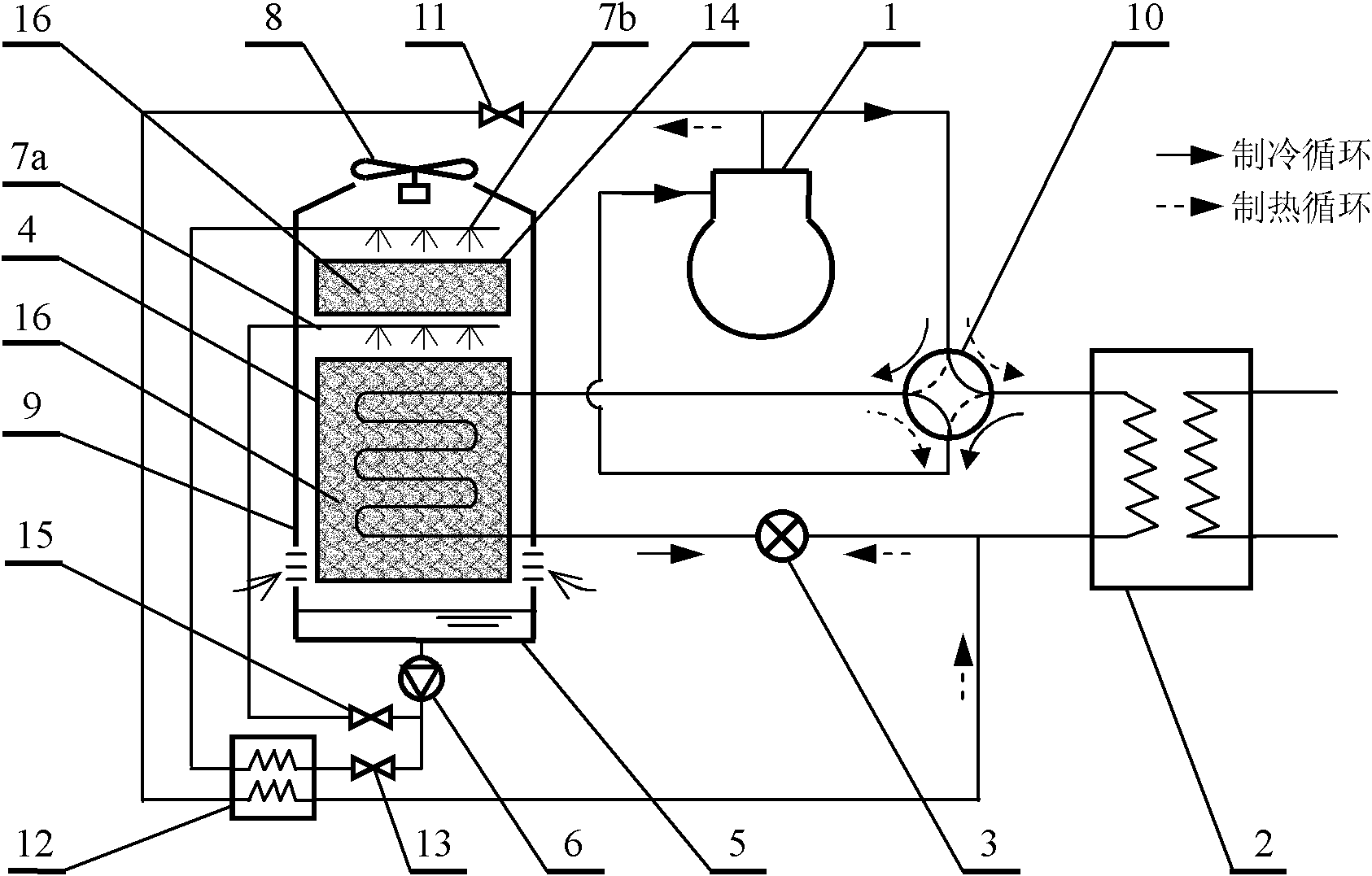 Solution-spraying type air-conditioner heat pump unit