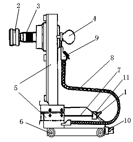 Armor-middle-mounted type metal sealed switch cabinet grounding device
