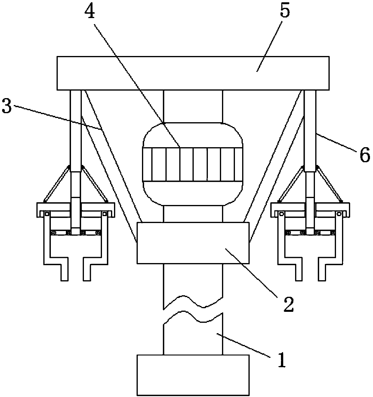 A clamping device for heat treatment of agricultural machinery workpiece