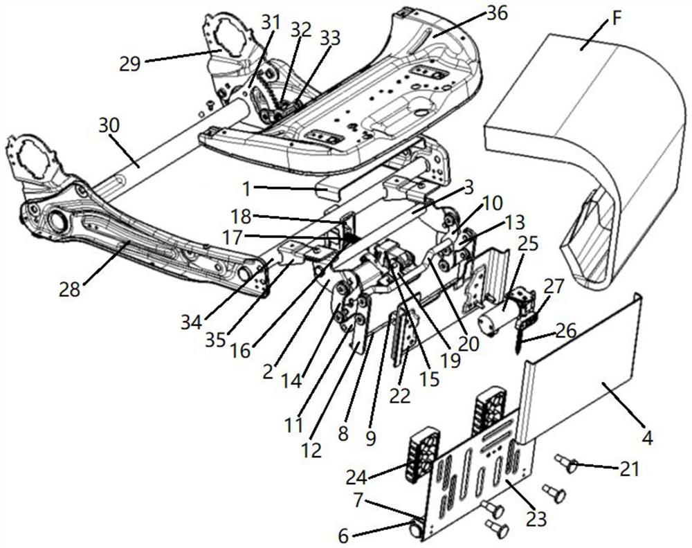 Four-way seamless type vehicle seat leg supporting device