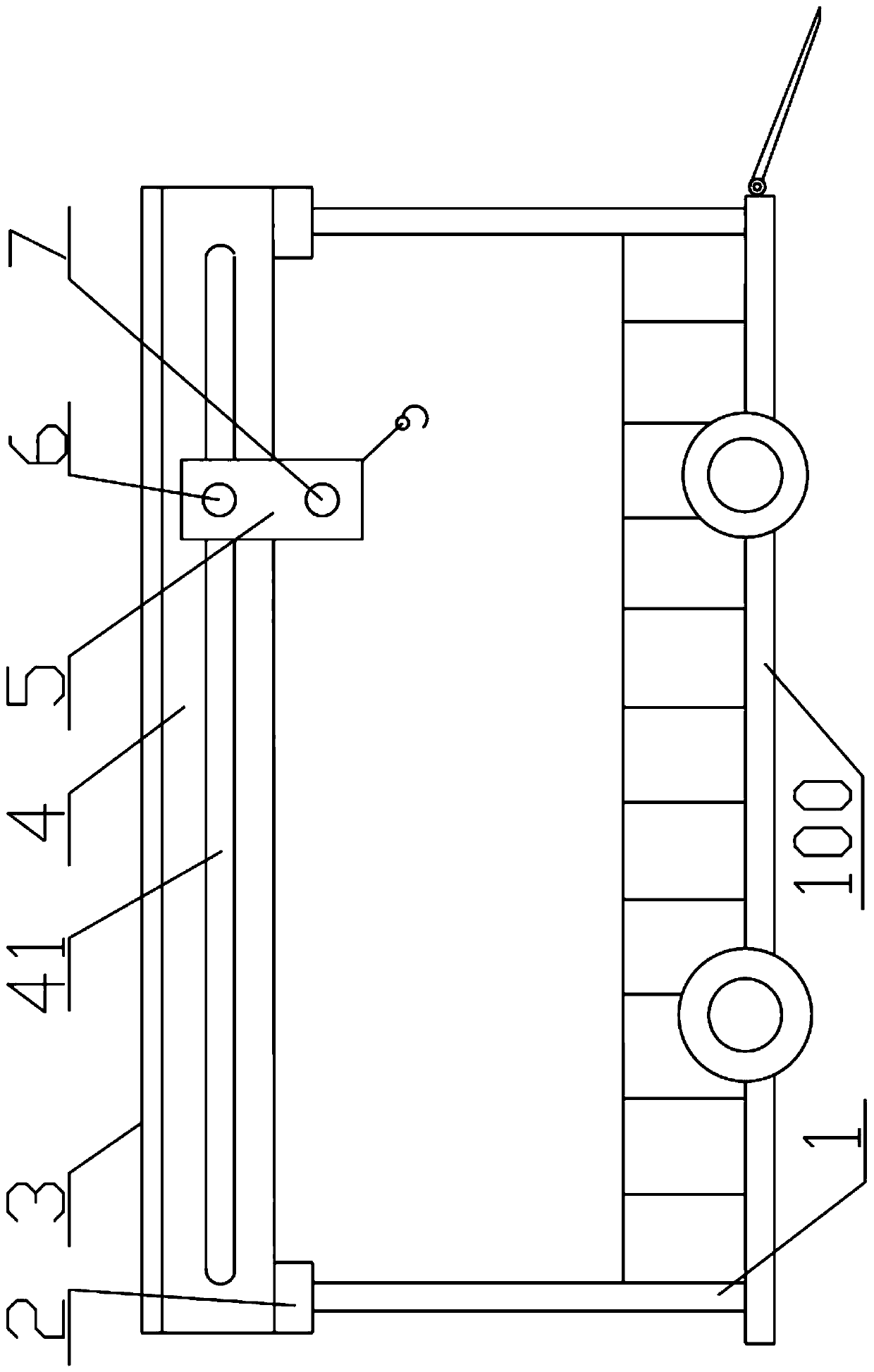 Longitudinal beam type transfer vehicle structure