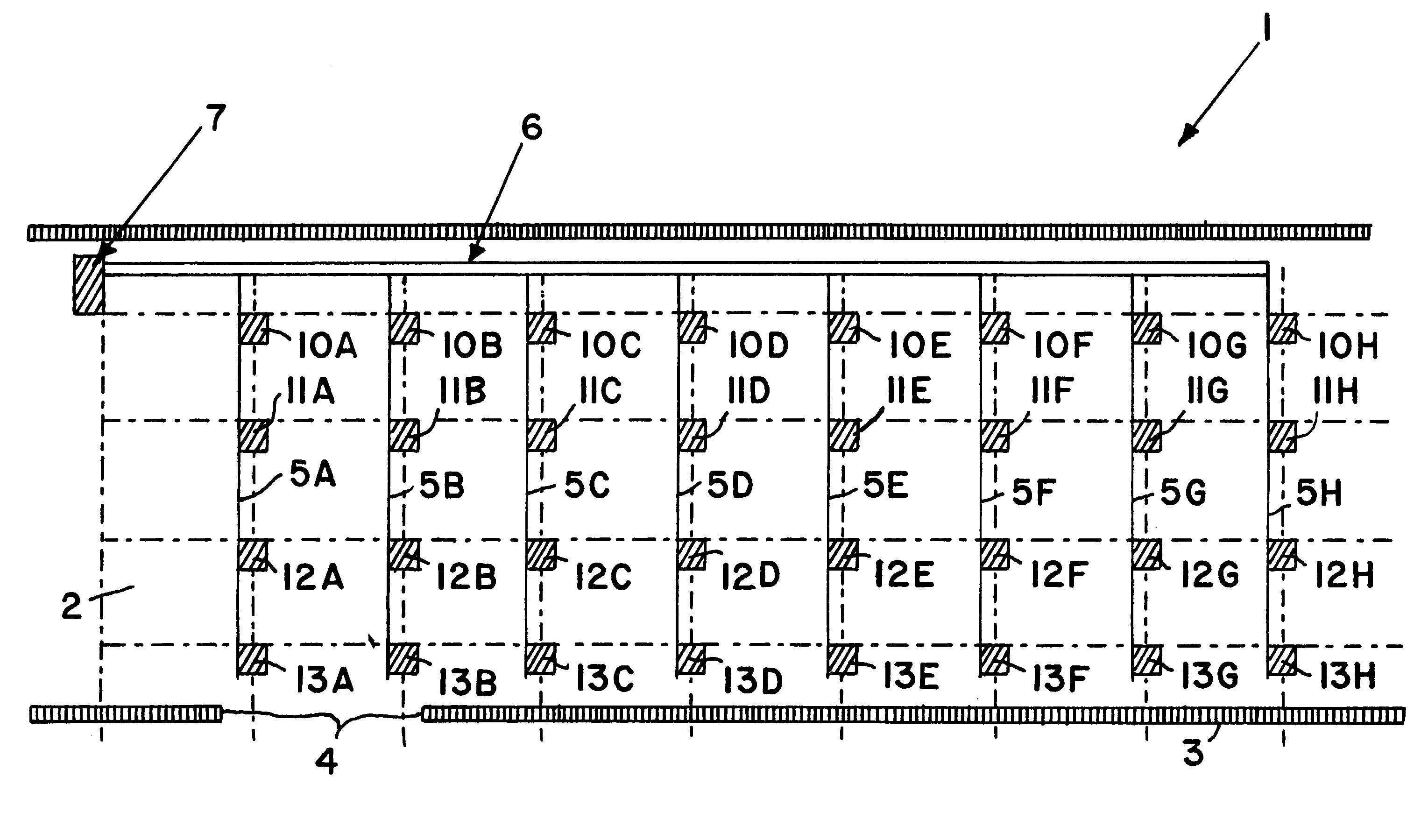 Pneumatically actuated freight loading system for an aircraft