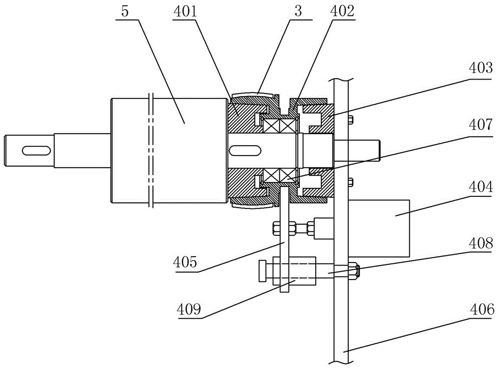 Automatic paper threading device at the operating side of the reel