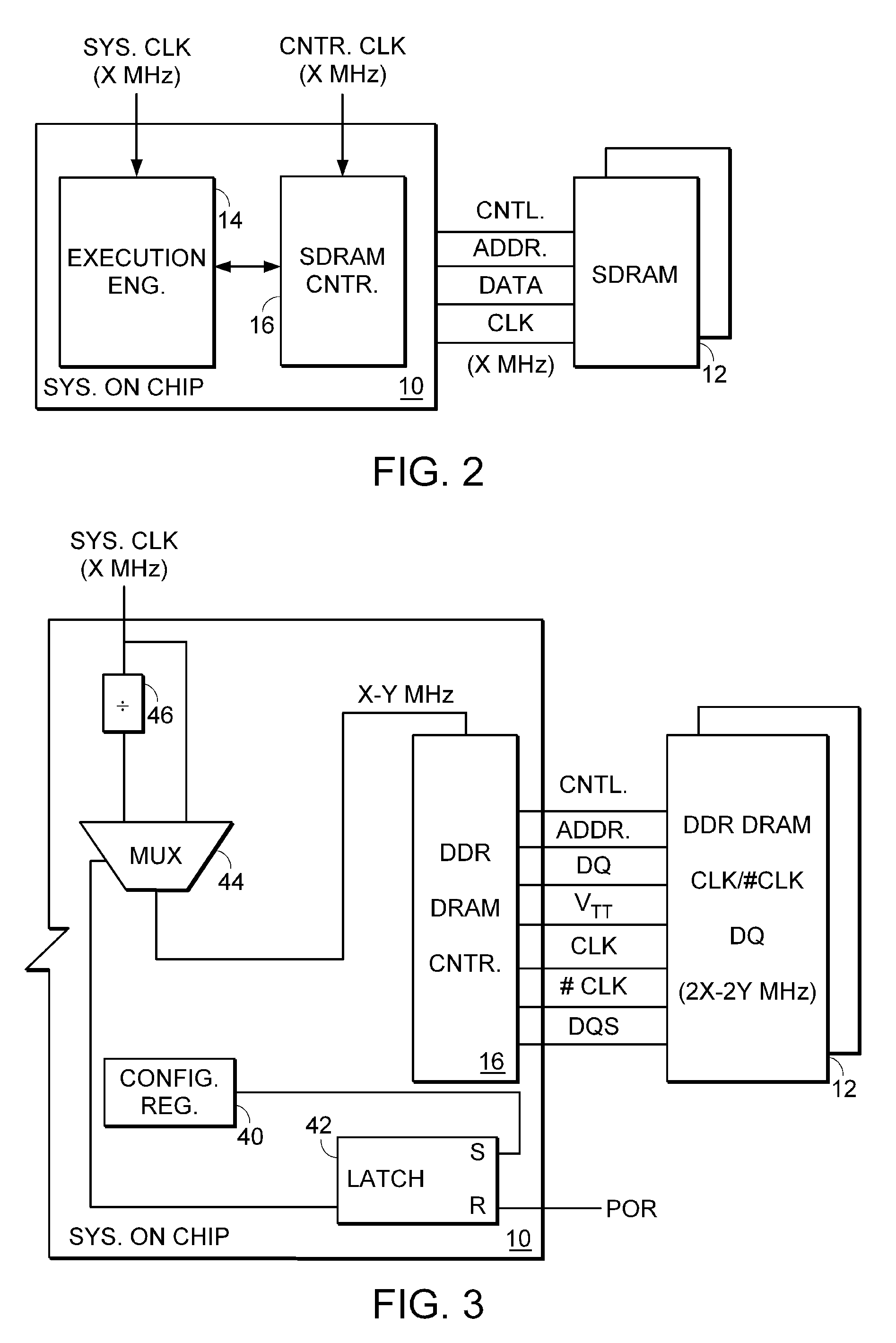 Low power memory controller with leaded double data rate DRAM package on a two layer printed circuit board