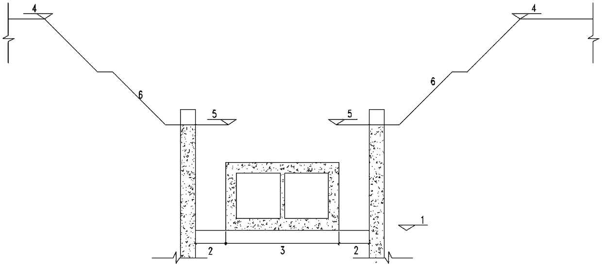 Composite supporting method used for ultra-deep comprehensive pipe rack foundation ditch in water crossing riverway
