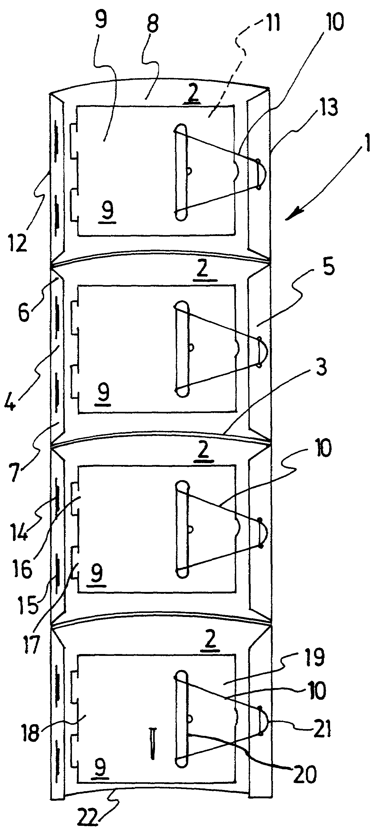 Information display unit support having at least one presentation face