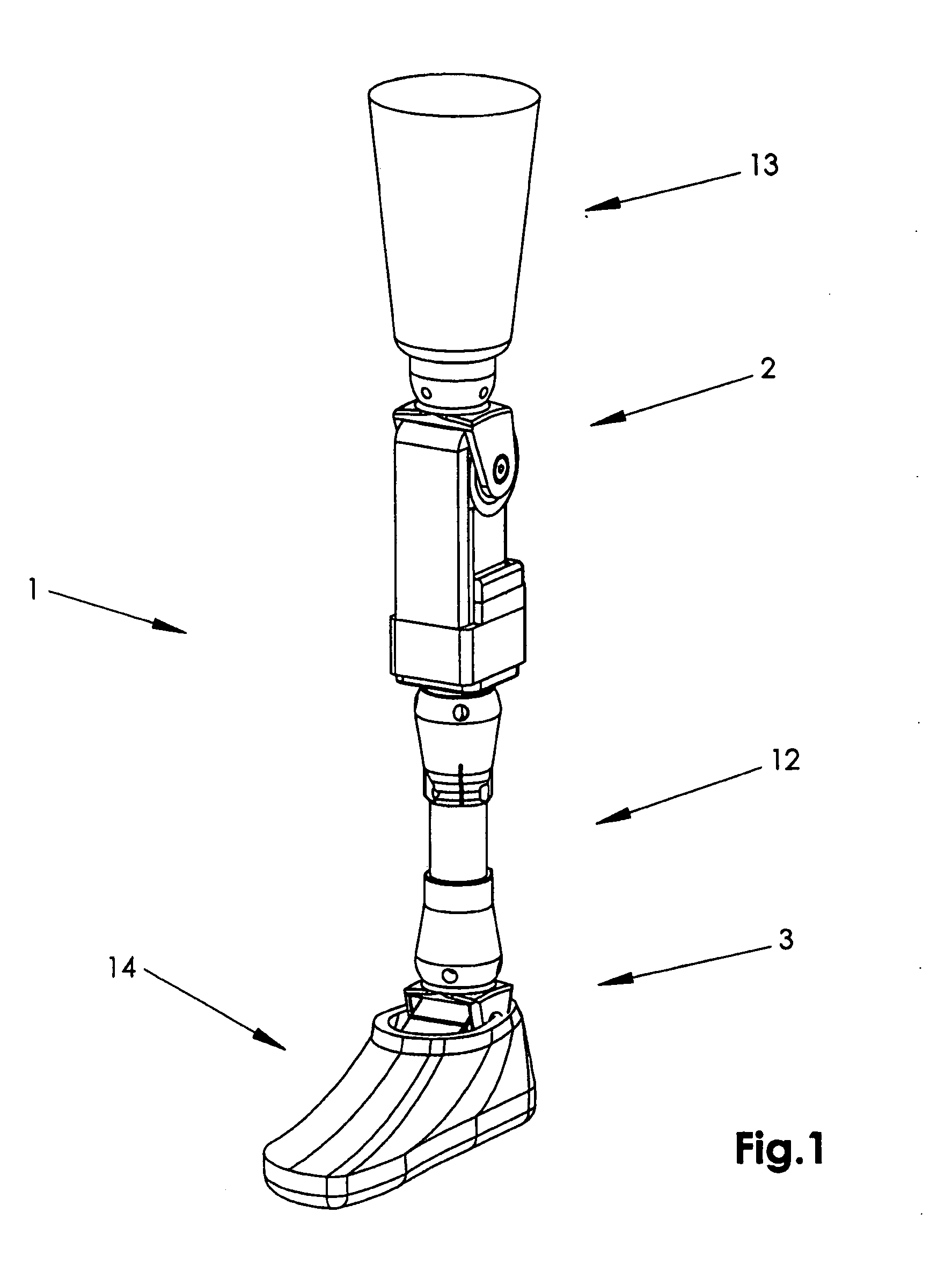 Combined Active and Passive Leg Prosthesis System and a Method for Performing a Movement With Such a System