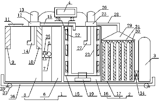 Electroplating sewage filtering device