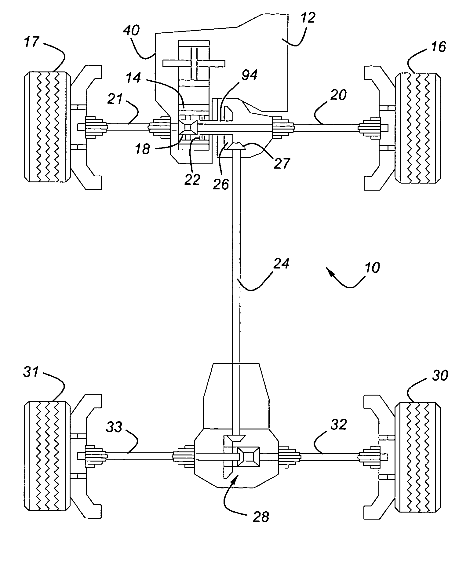 Transaxle having a differential mechanism and on-demand transfer clutch