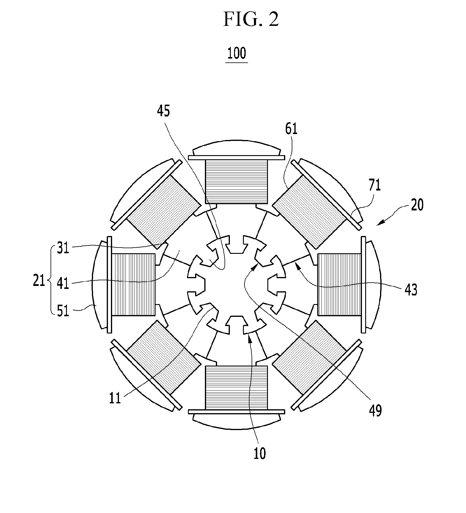 Rotor structure of drive motor