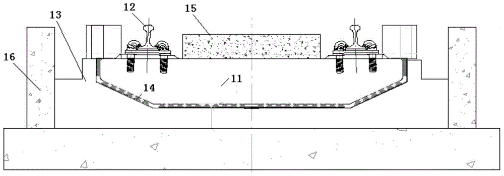 Prefabricated track plate structure capable of absorbing wheel track noise