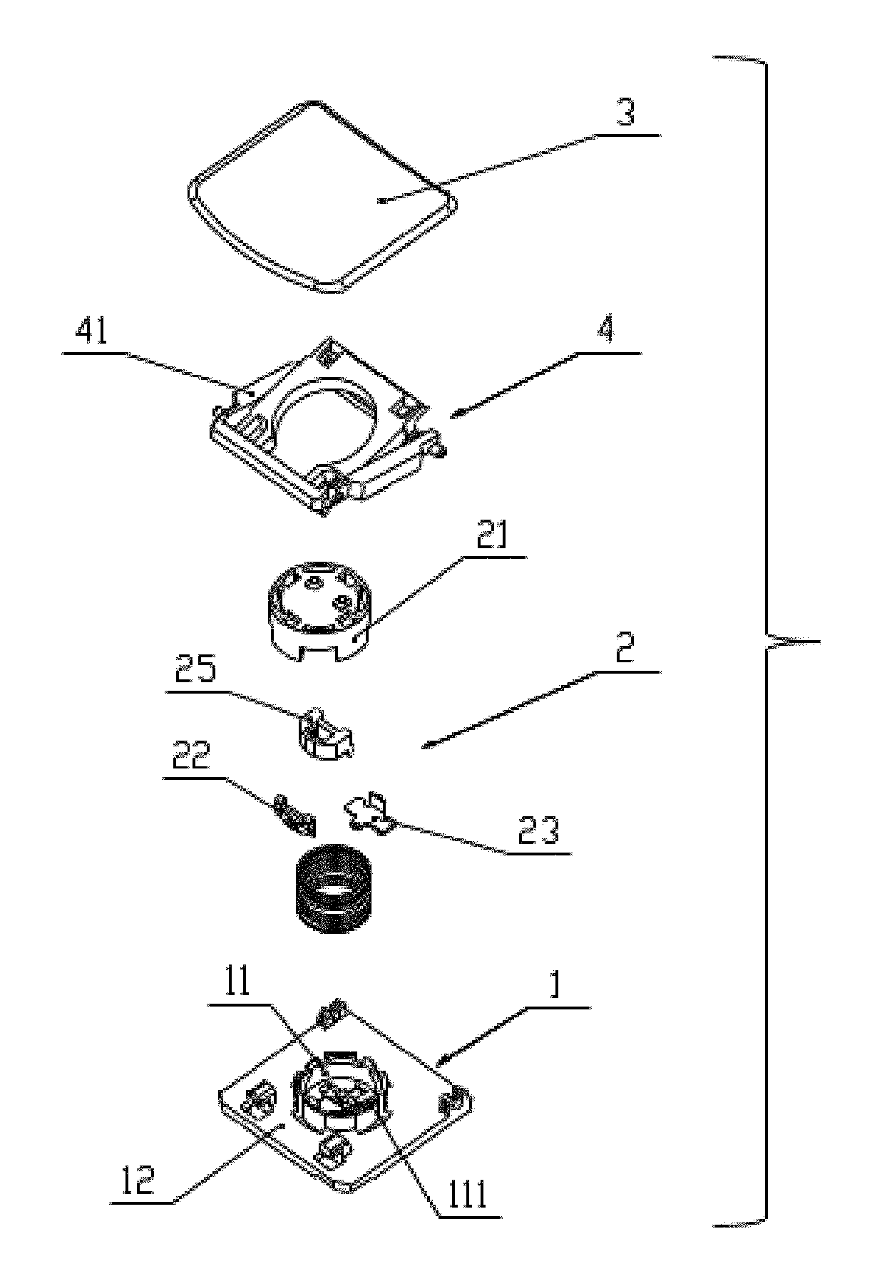 Mechanical axle structure for key