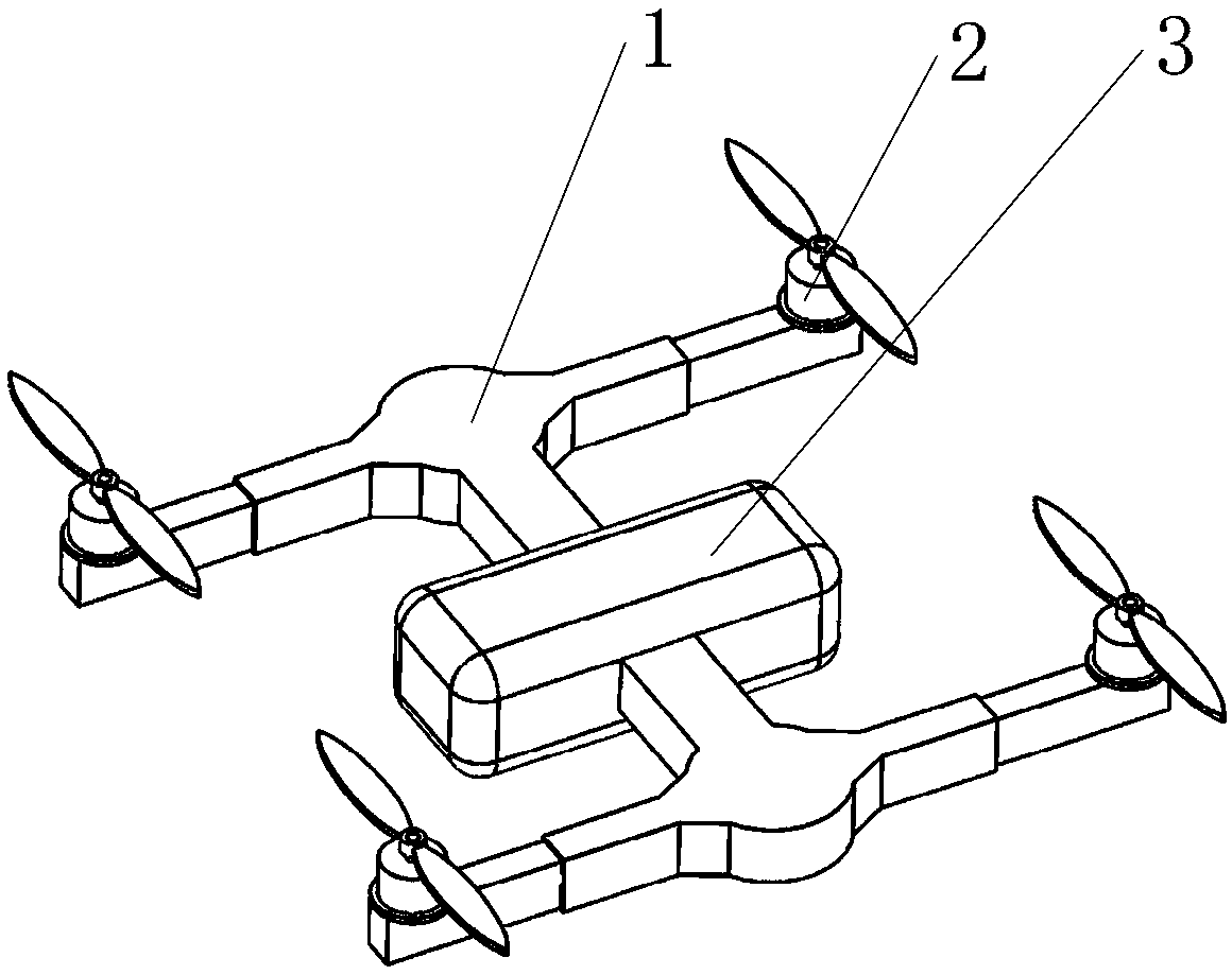 Vehicle arm retraction type UAV (unmanned aerial vehicle) capable of winding cable
