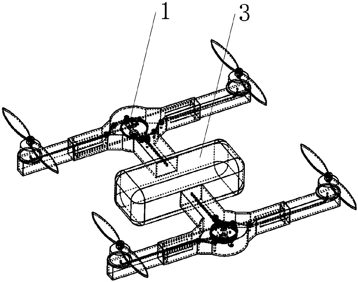 Vehicle arm retraction type UAV (unmanned aerial vehicle) capable of winding cable