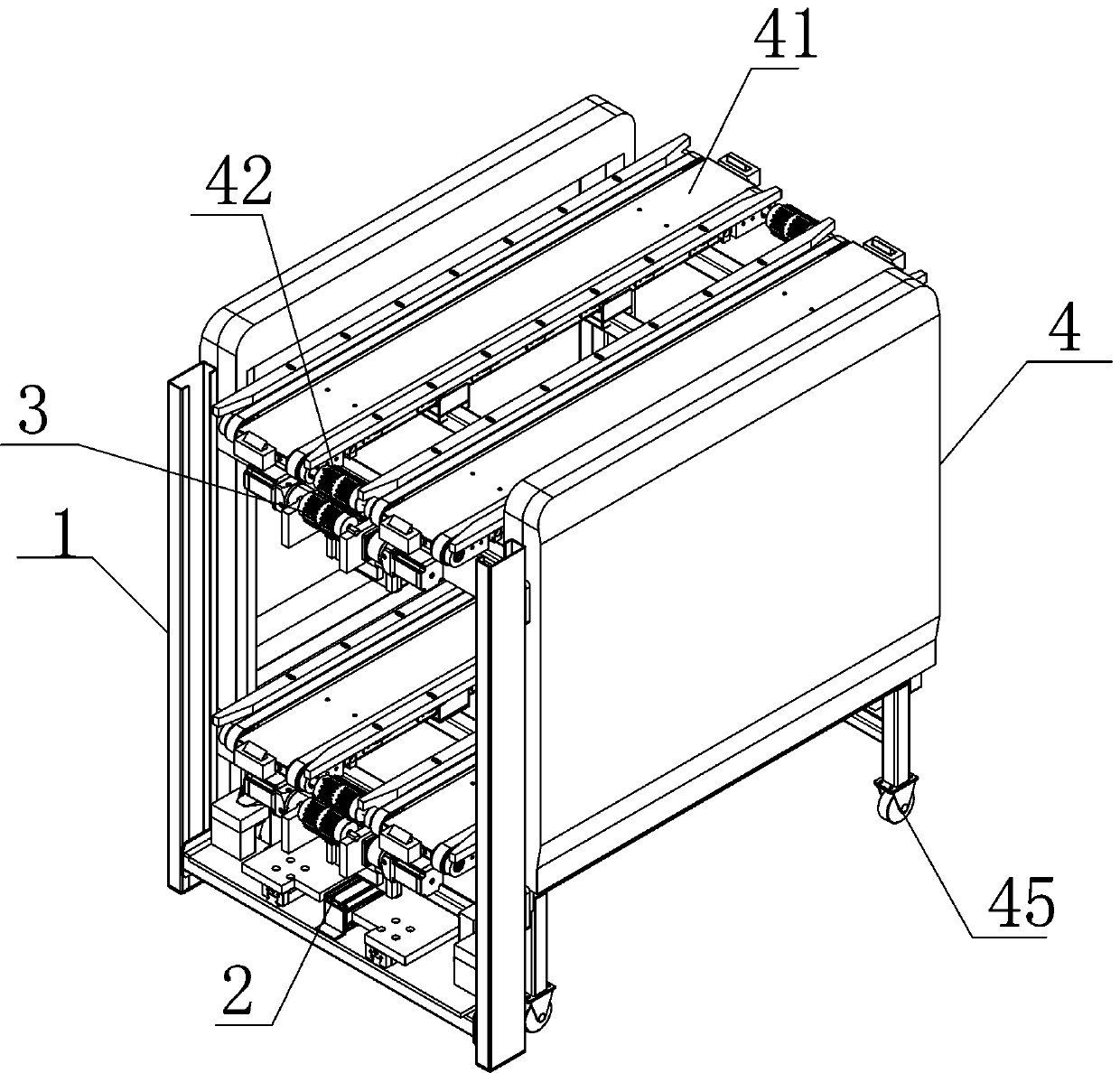 Butt-joint transportation device for photovoltaic production line and butt-joint transportation method