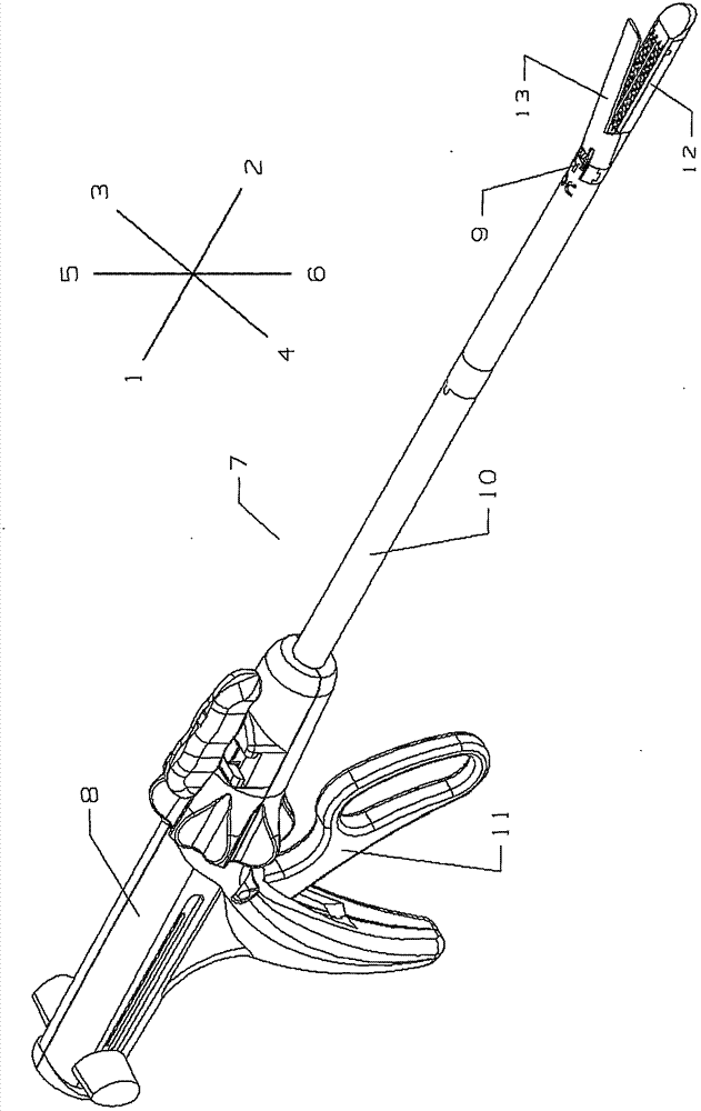 Endoscope cutting stapler with stapler anvil capable of moving and rotating up and down