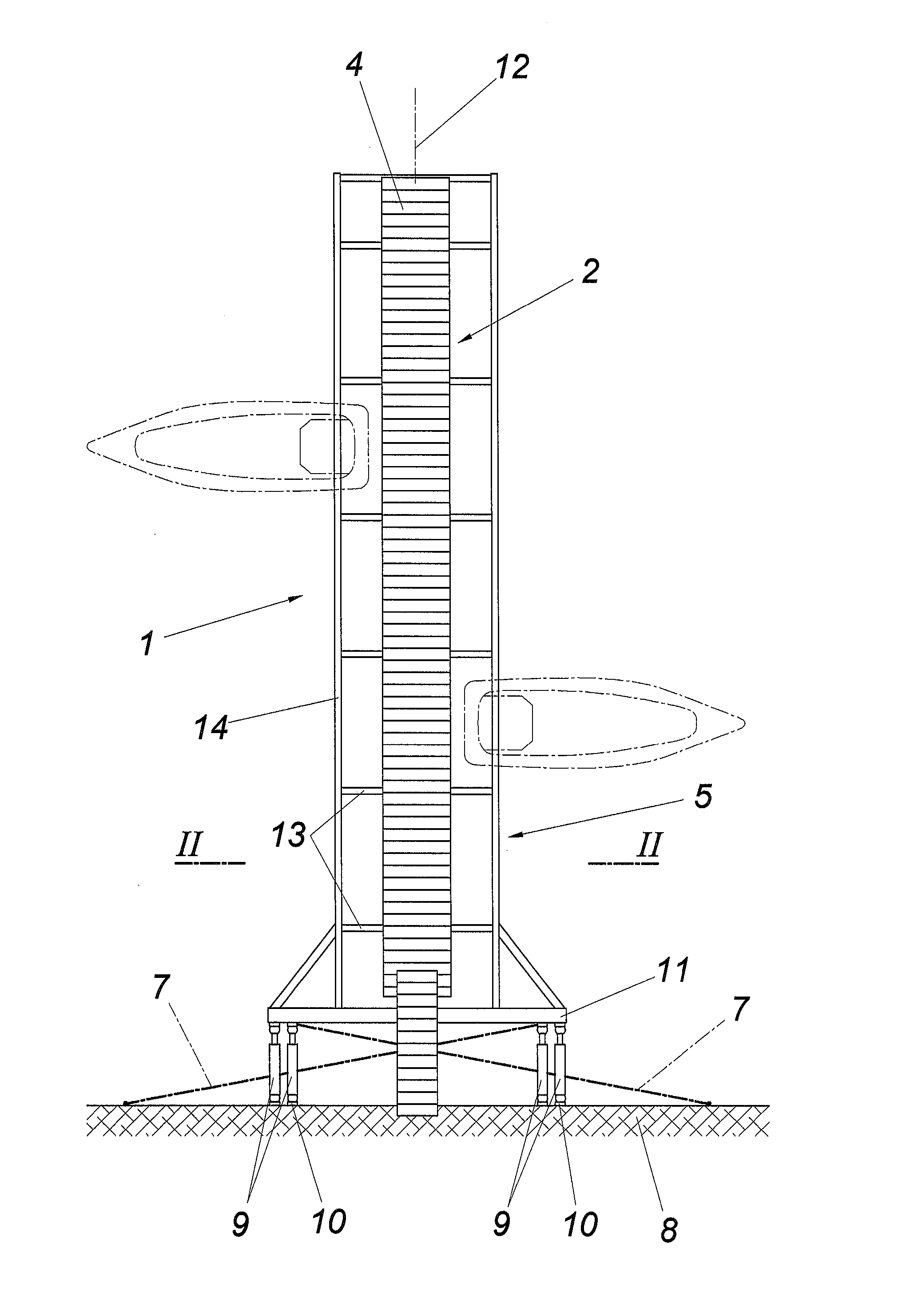 Device for securing floating bodies