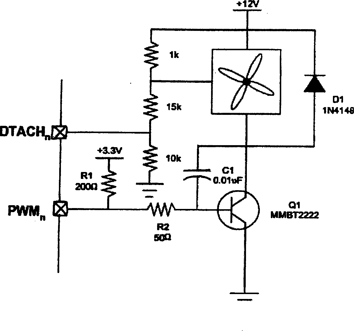 Circuit for eliminating shock noise of speed-adjustable fan