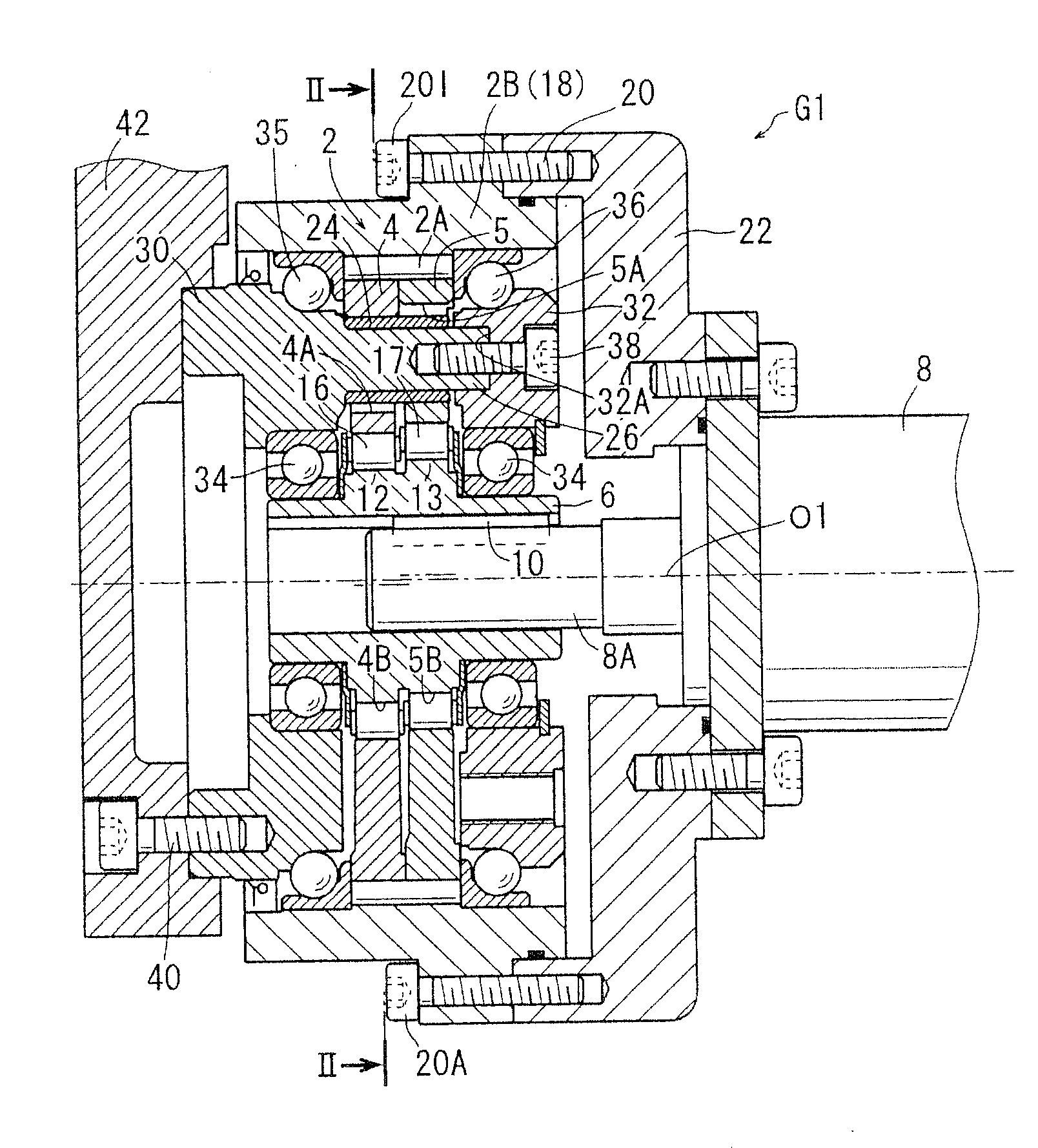 Speed reducer incorporating portion structure, incorporating method, and eccentric oscillating type speed reducer
