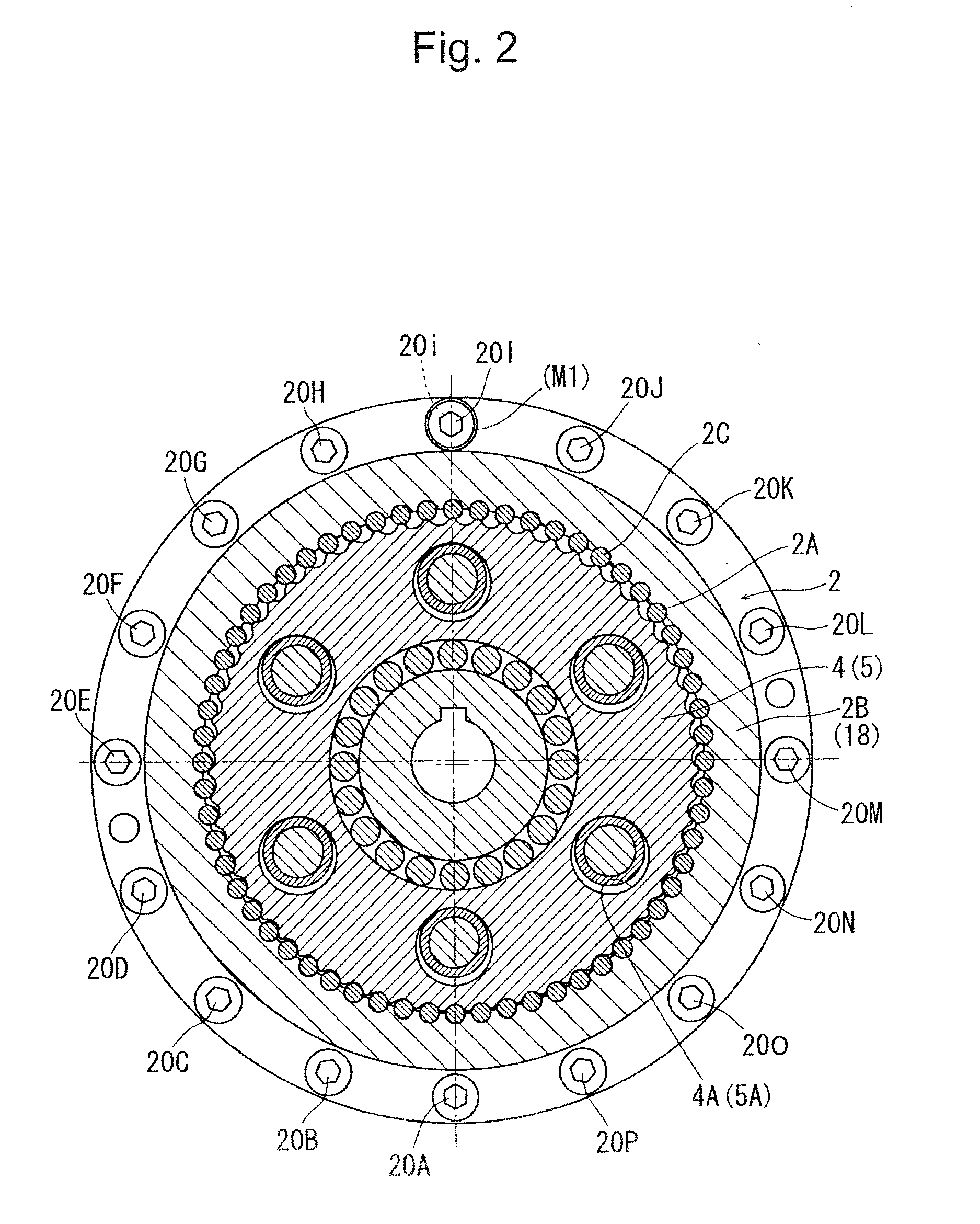 Speed reducer incorporating portion structure, incorporating method, and eccentric oscillating type speed reducer