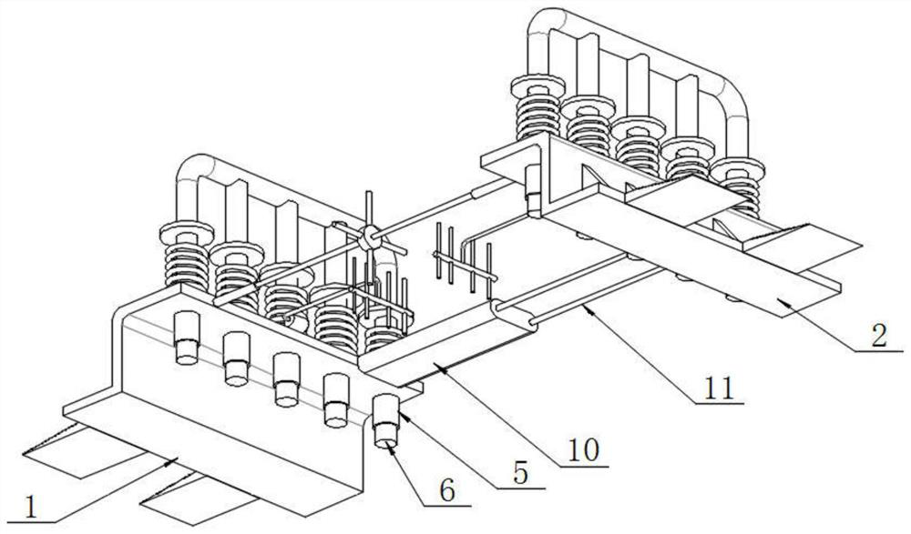 Left and right symmetrical adjustable plastic drainage plate inserting device