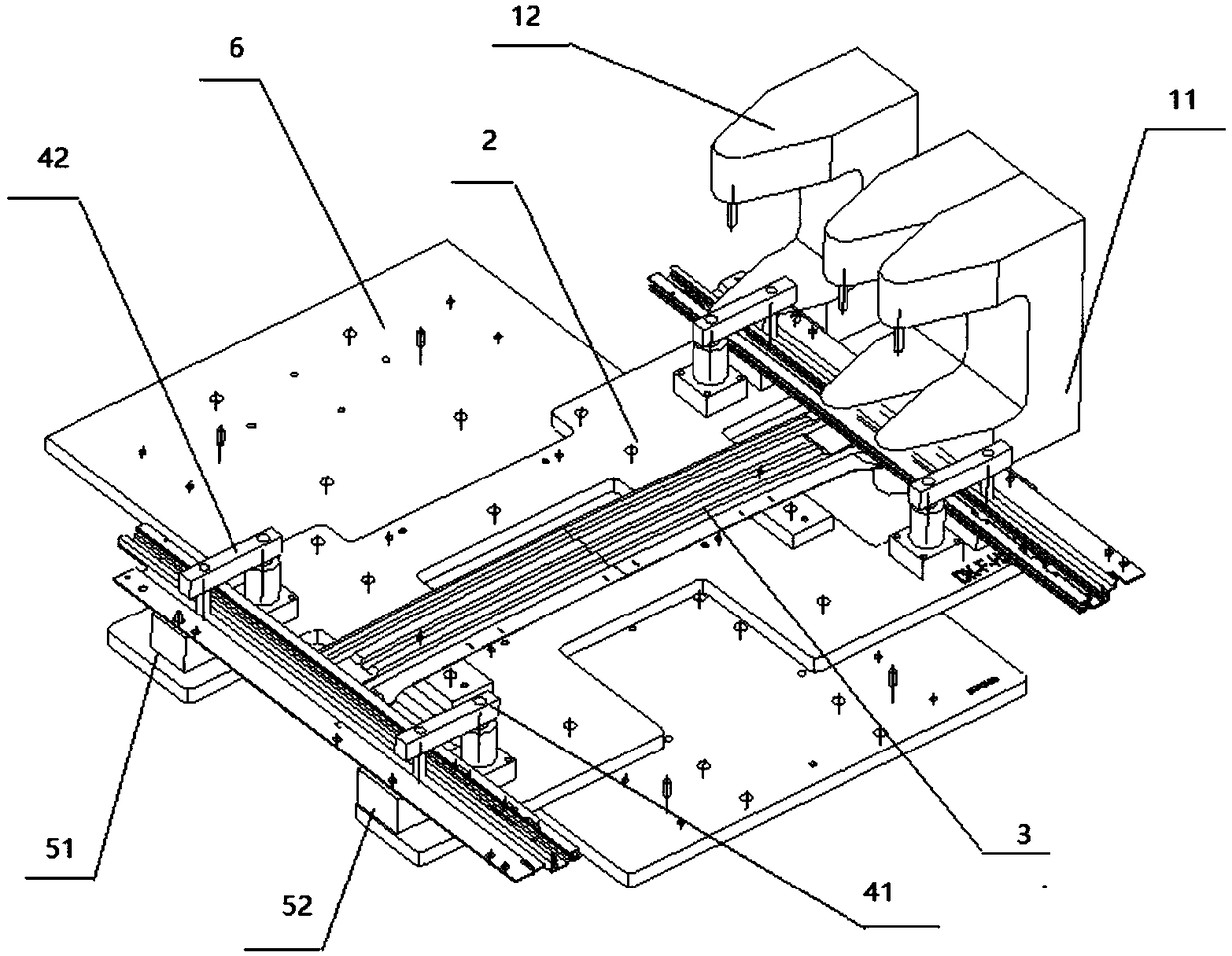 A riveting tool for the frame of the automobile sunroof guide rail