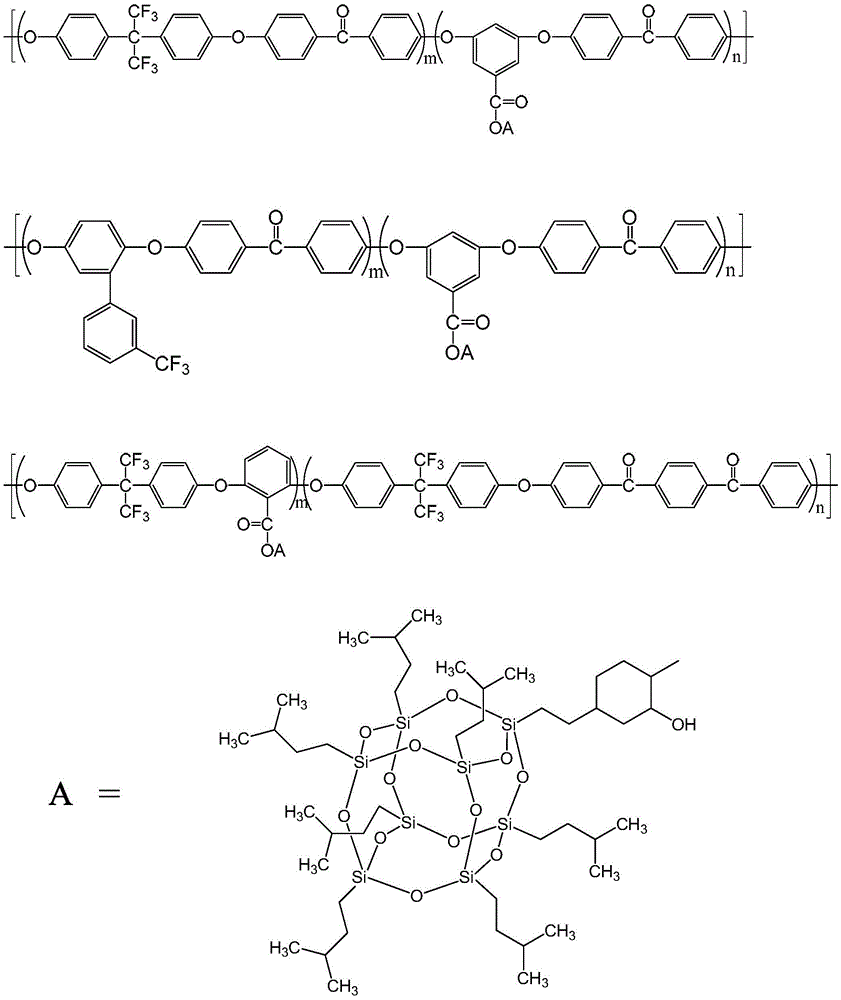 PEAK (polyaryletherketone) polymer with POSS (polysilsesquioxane) structure and preparation method