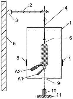 Device and method for preparing optical fiber preform base material by tube outside method