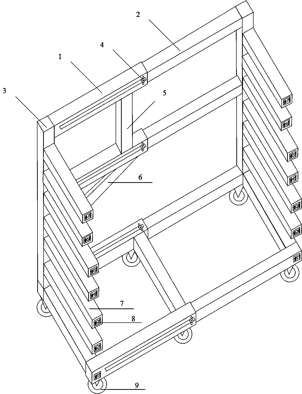 Retractable ladder placement rack
