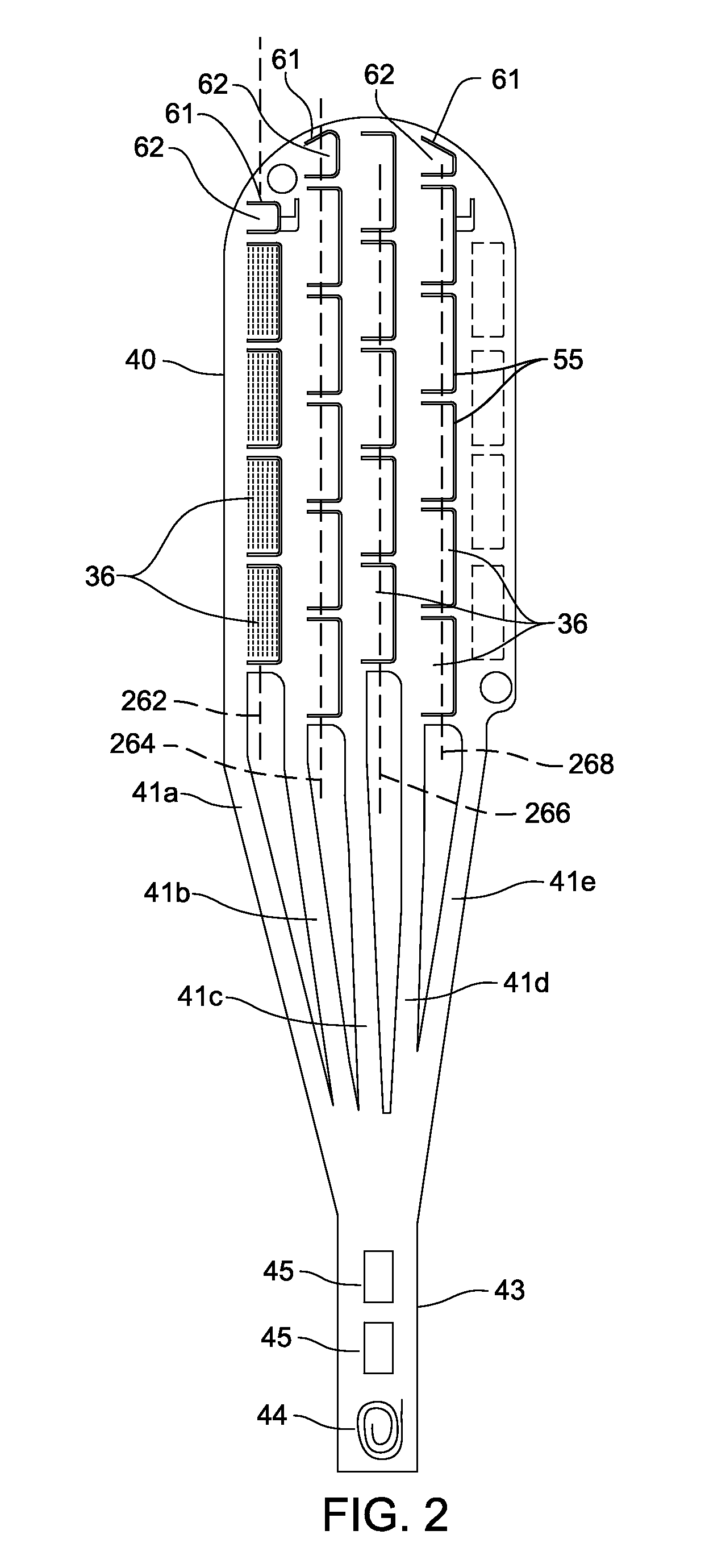 Foldable, implantable electrode assembly and tool for implanting same