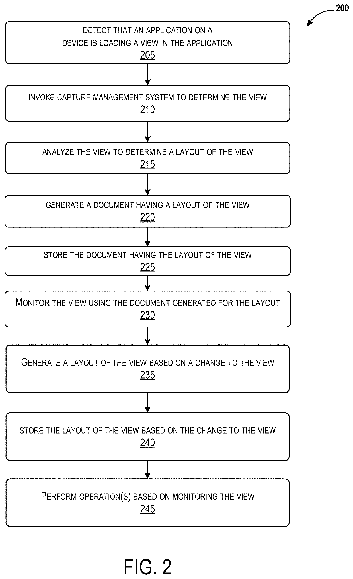 Techniques for view capture and storage for mobile applications