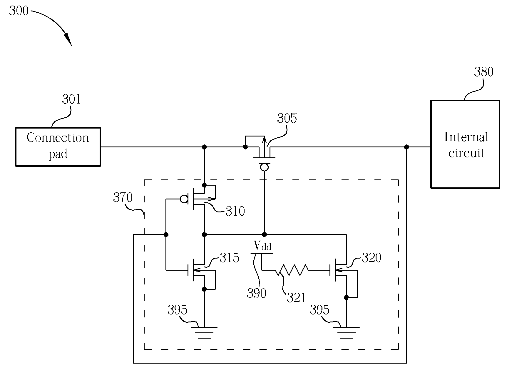 ESD avoiding circuits based on the ESD detectors in a feedback loop