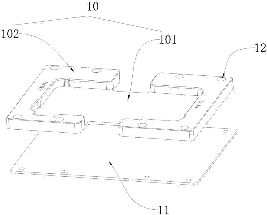 Silica gel positioning die and manufacturing process thereof