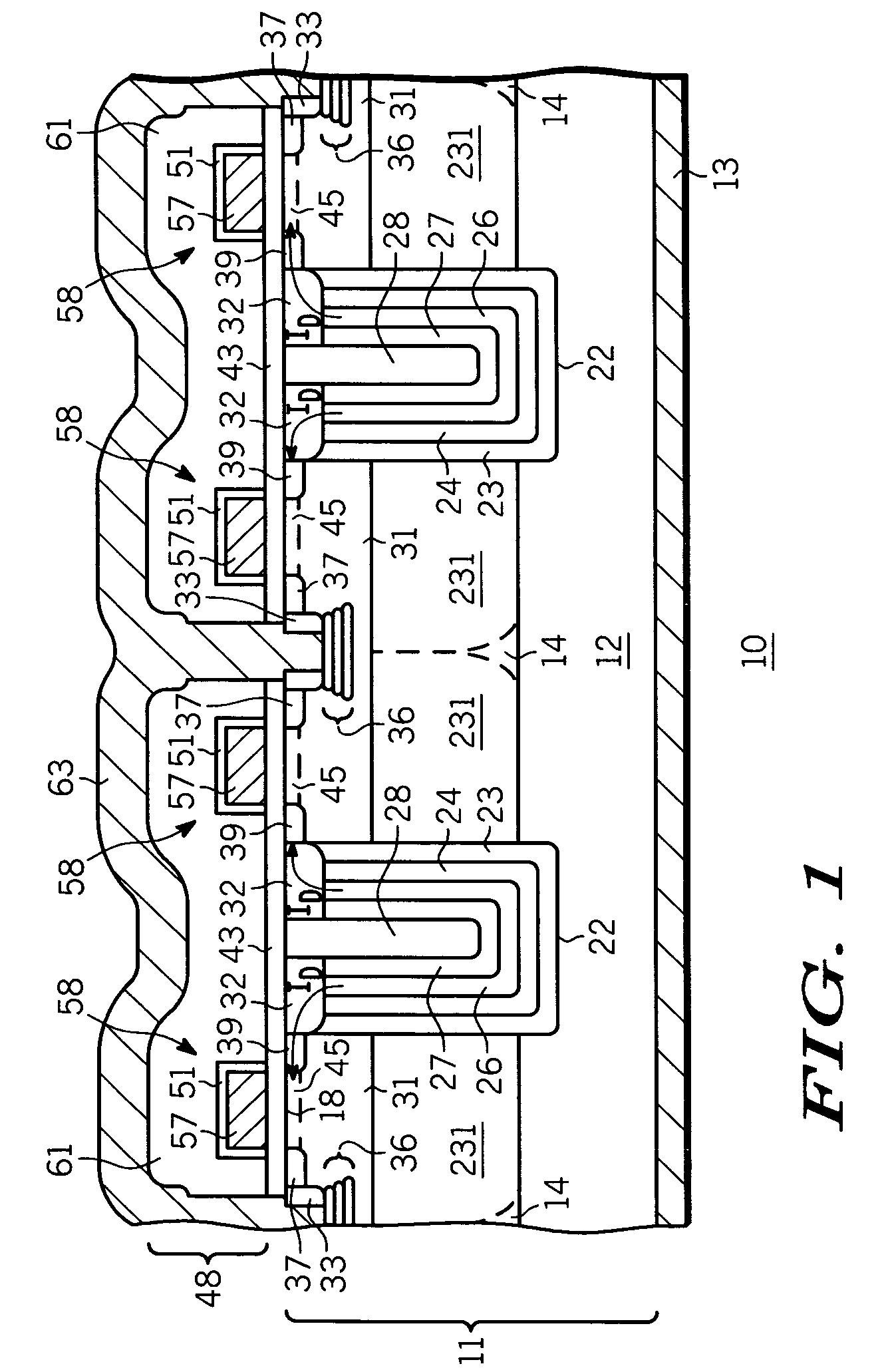 Semiconductor device having trench charge compensation regions and method