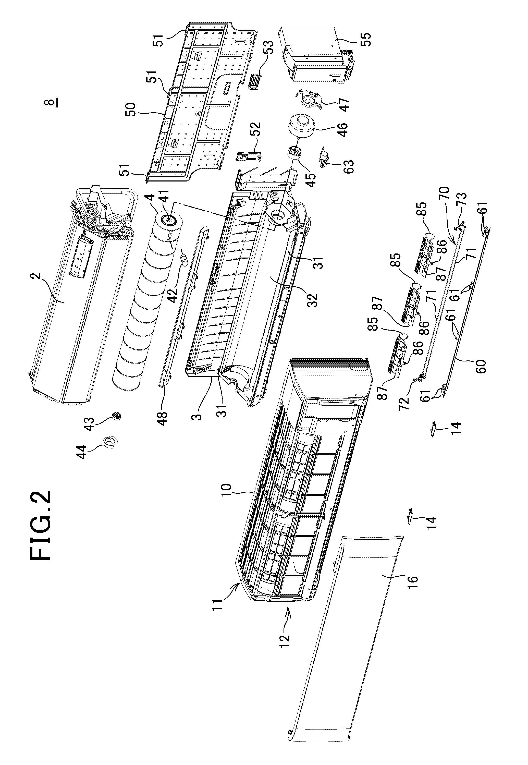 Wall-hung air conditioner and installing device for air conditioner
