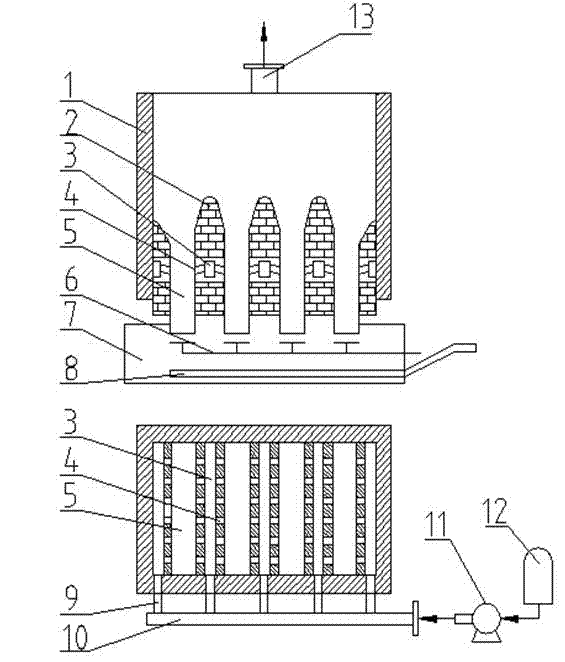 Process and device for recovering carbocoal heat discharged from carbonization furnace