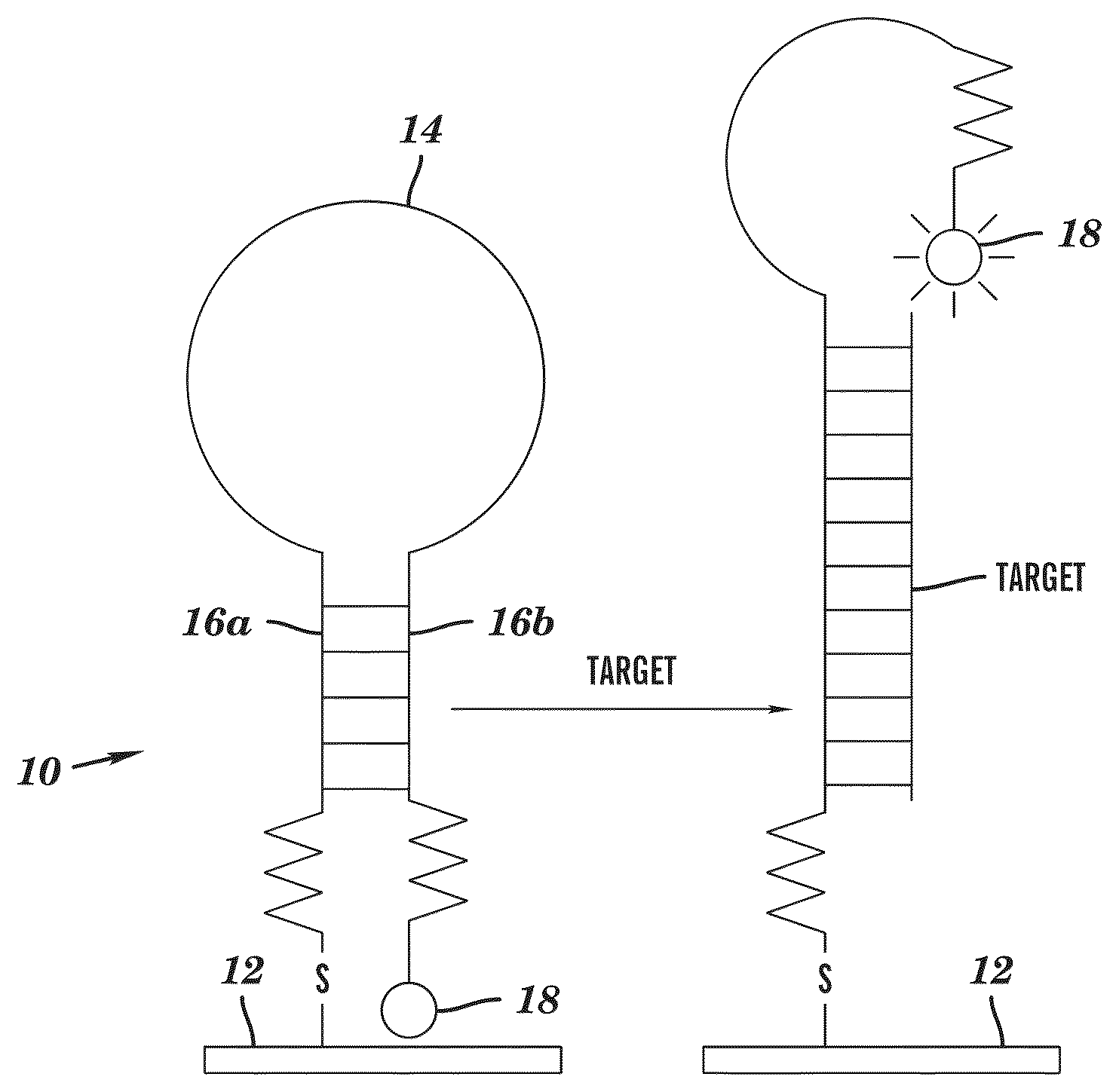 DNA microarray having hairpin probes tethered to nanostructured metal surface