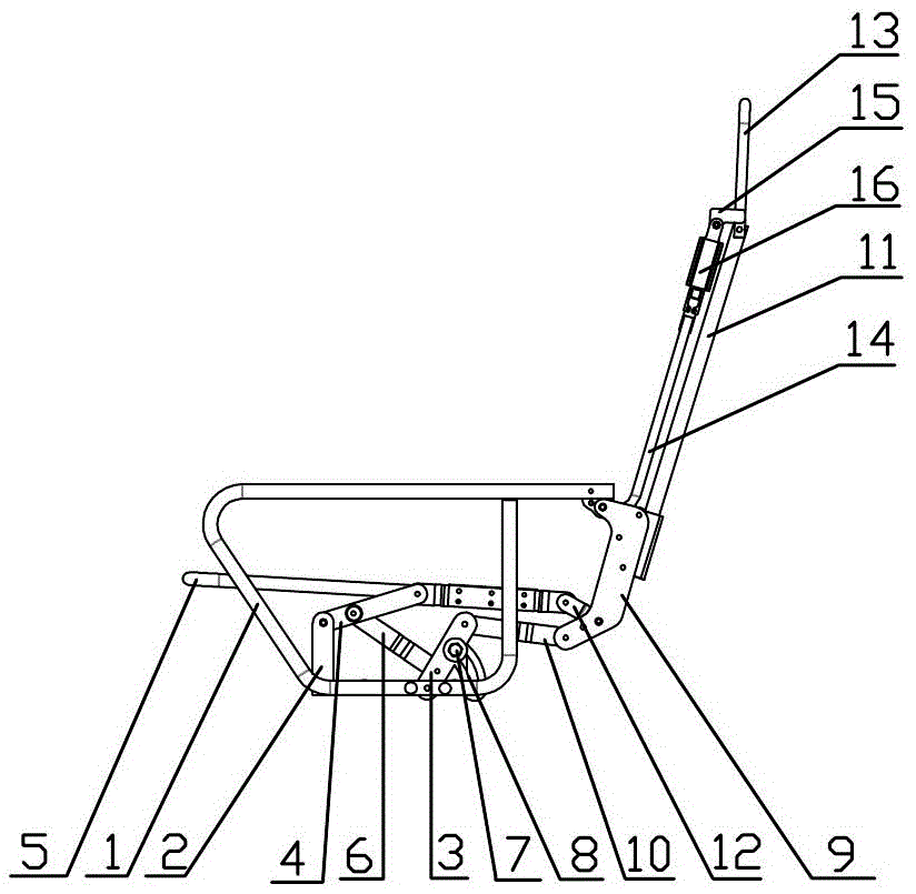 Framework structure for reclining chair