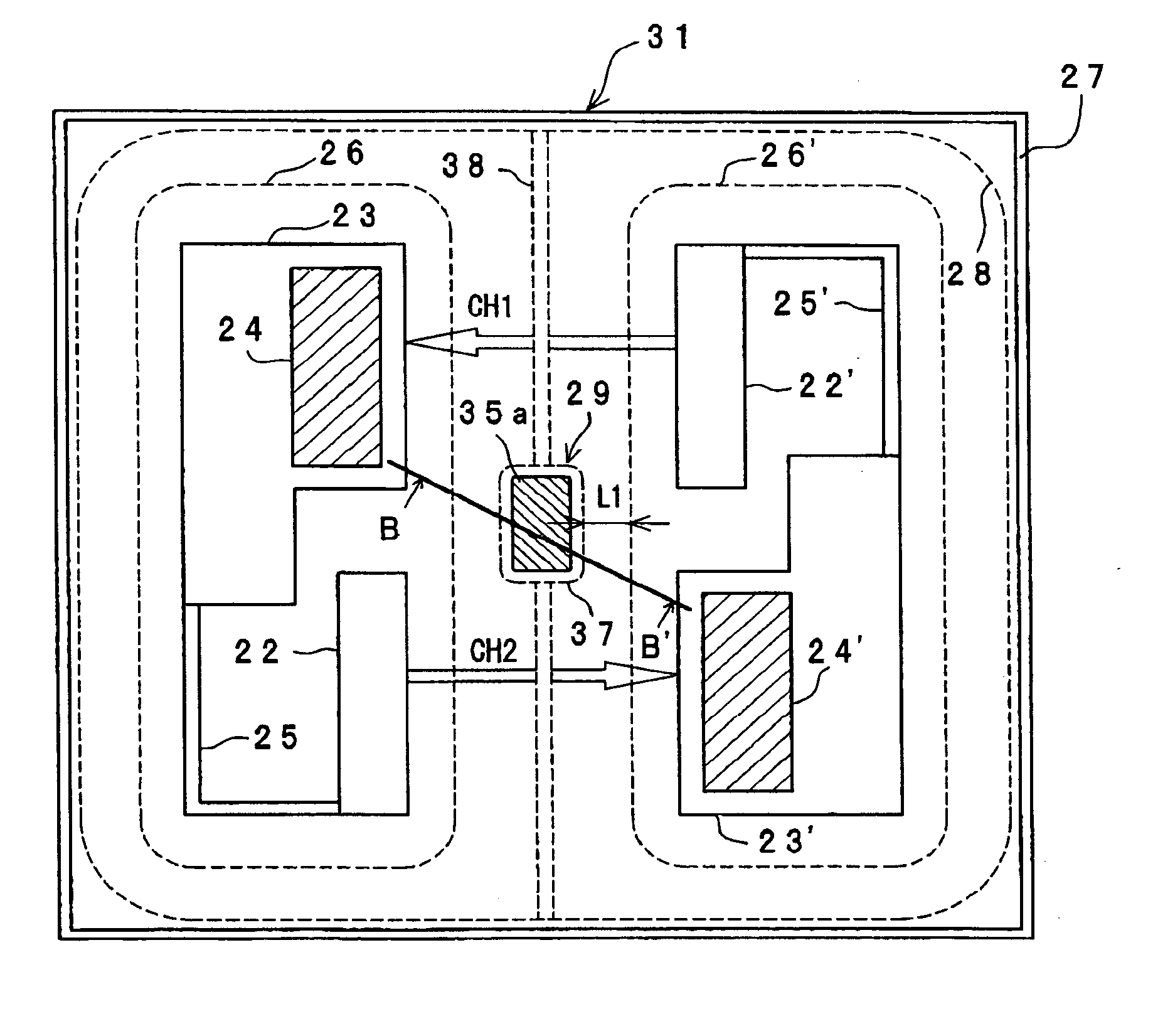 Bidirectional photothyristor chip, optical lighting coupler, and solid state relay