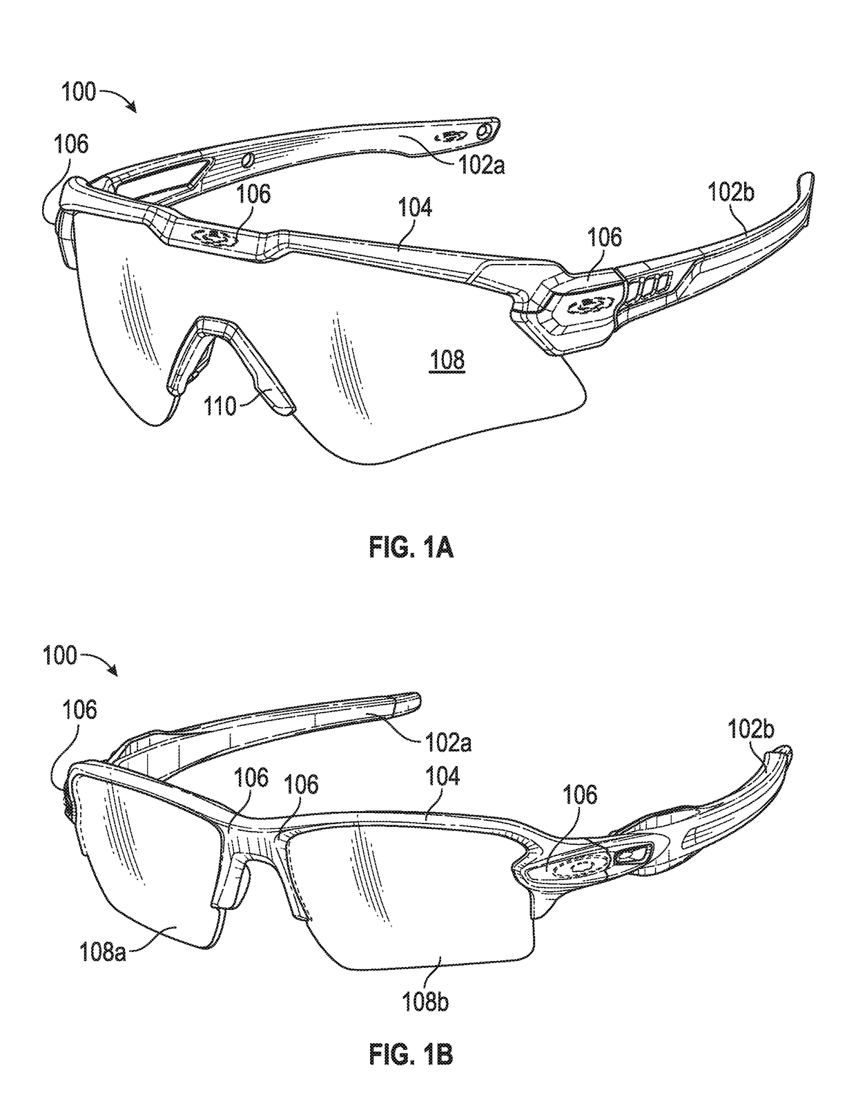 Headworn supports with passive venting and removable lens